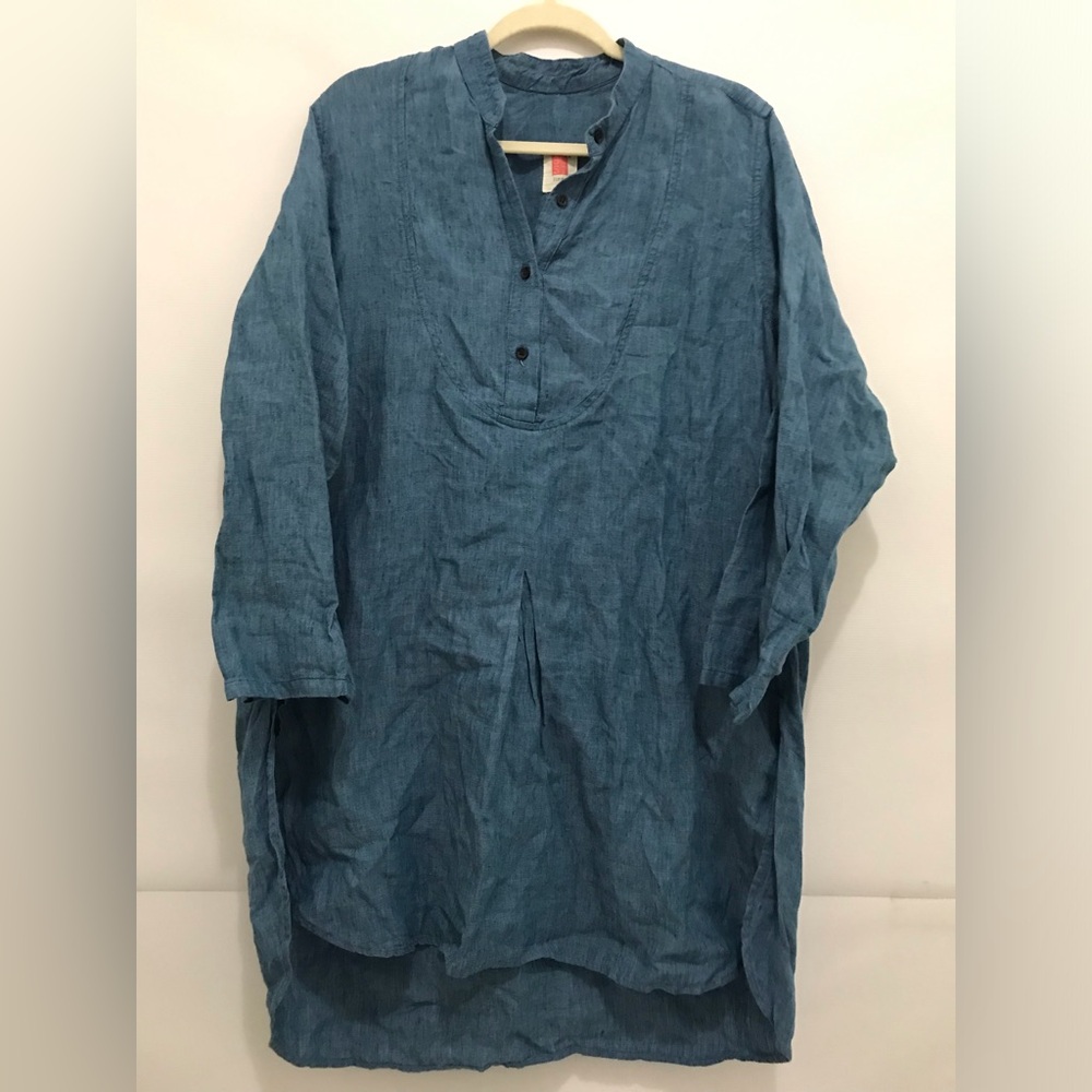 South Street Linen Indigo Blue Lightweight Tunic Top